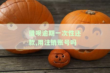 借呗逾期一次性还款,用注销账号吗