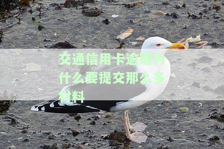 交通信用卡逾期为什么要提交那么多材料