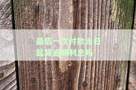 最后一次还款日期什么意思及计算时效