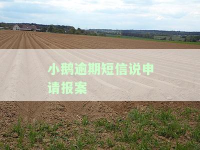 小鹅逾期短信说申请报案