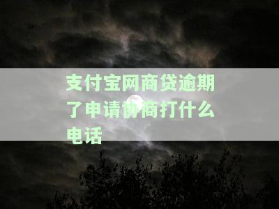 支付宝网商贷逾期了申请协商打什么电话