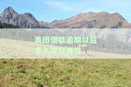 美团借款逾期以后多久可以再借款及相关规定