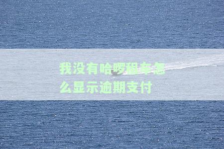 我没有哈啰租车怎么显示逾期支付