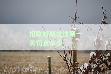 招联好期贷逾期一天罚息多少及影响