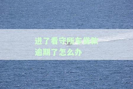 进看守所房贷车贷逾期处理及注意事