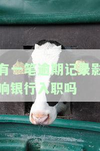 有一笔逾期记录影响银行入职吗