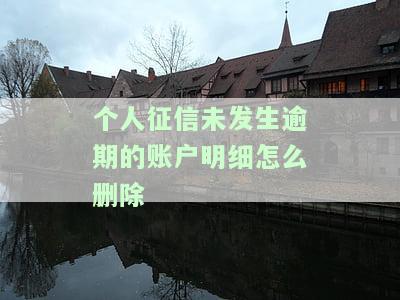 个人征信未发生逾期的账户明细删除方法及消除时间
