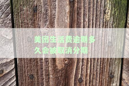 美团生活费逾期多久会被取消分期付款业务，逾期后还可以分期还吗？