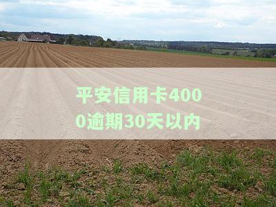 平安信用卡4000逾期30天以内