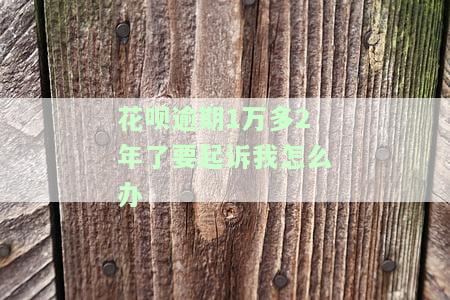 花呗逾期1万多2年了要起诉我怎么办