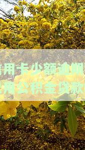 信用卡少额逾期可以用公积金贷款吗