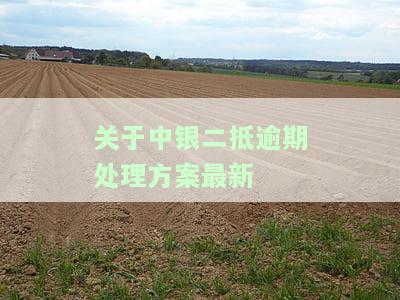 关于中银二抵逾期处理方案最新版及要求严格，征信要求如何？