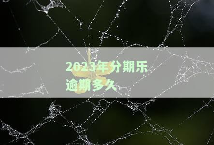 2023年分期乐逾期多久