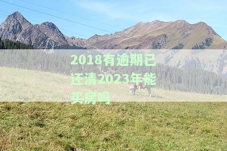 2018有逾期已还清2023年能买房吗
