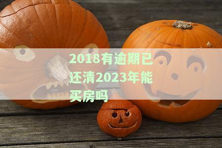 2018有逾期已还清2023年能买房吗