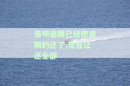 借呗逾期已经把逾期的还了,现在让还全部