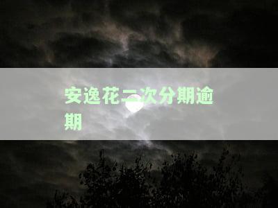 安逸花二次分期逾期了两三天怎么办理