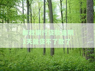 邮政银行贷款逾期1天就贷不了款了