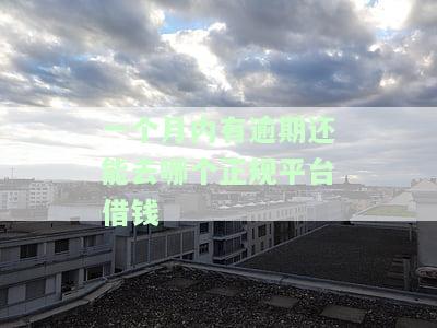 一个月内有逾期还能去哪个正规平台借钱呢