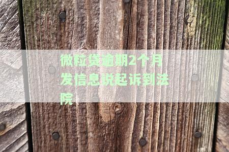 微粒贷逾期2个月发信息说起诉到法院
