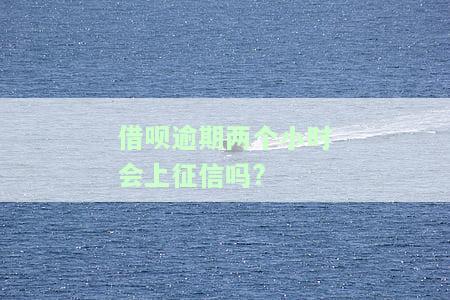 借呗逾期两个小时会上征信吗怎么办