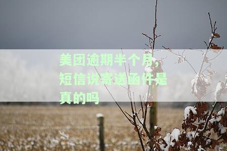 美团逾期半个月,短信说寄送函件是真的吗