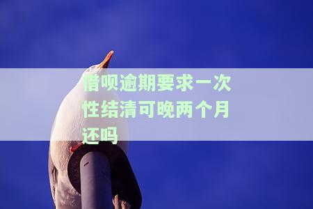 借呗逾期要求一次性结清可晚两个月还吗