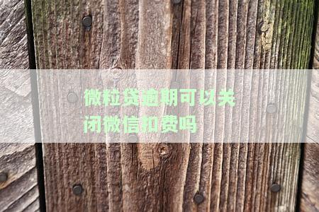 微粒贷逾期后如何关闭微信自动扣款？详细步骤解析