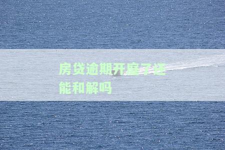 房贷逾期开庭了还能和解吗