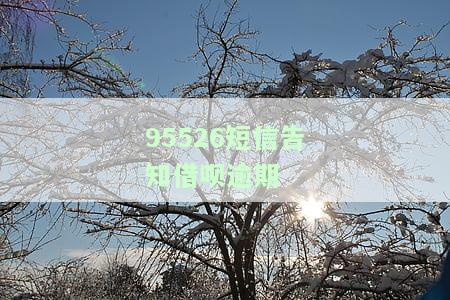 95526短信告知借呗逾期-95526短信告知借呗逾期是真的吗