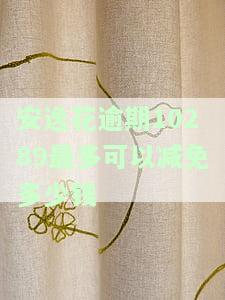 安逸花逾期10289最多可以减免多少钱