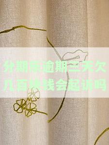 分期乐逾期三天欠几百块钱会起诉吗-分期乐逾期3天没还,后面会全款还款吗