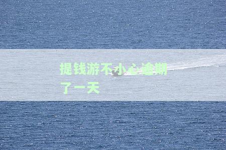 提钱游不小心逾期了一天