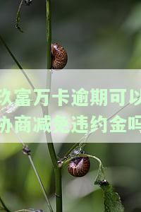 玖富万卡逾期可以协商减免违约金吗？真的可信吗？