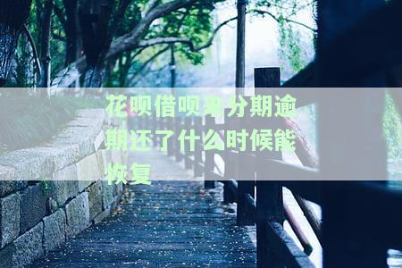 花呗借呗来分期逾期还了什么时候能恢复-花呗借呗来分期逾期还了什么时候能恢复额度