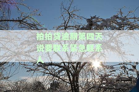 拍拍贷逾期第四天说要联系紧急联系人？客服真的会打电话催款吗？