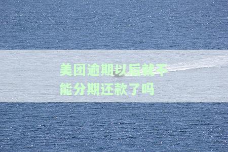 美团逾期后能否分期还款？原因解析与应对策略
