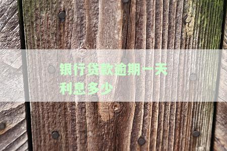 银行贷款逾期一天利息多少合适？计算方法及解决措施