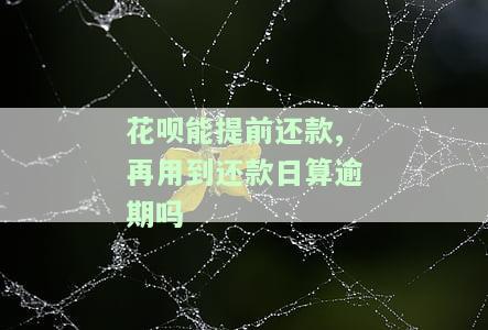 花呗能提前还款,再用到还款日算逾期吗-花呗能提前还款,再用到还款日算逾期吗