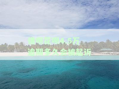 借呗花呗4.5万逾期多久会被起诉
