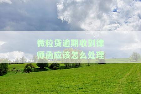 微粒贷逾期收到律师函，应该如何处理？是否会被起诉？