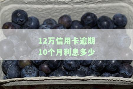 12万信用卡逾期10个月利息计算方法及可能后果