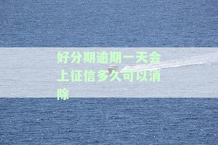 好分期逾期一天会上征信多久可以消除