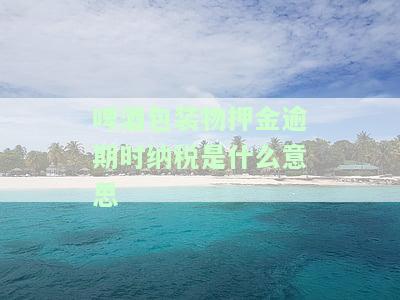 法律规定：收取啤酒包装物押金时间超一年不再退还及处罚，逾期是否还需缴纳消费税？