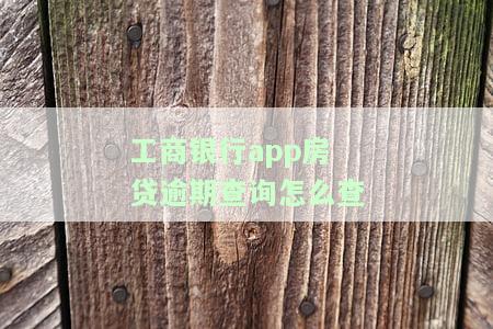 工商银行app房贷逾期查询怎么查