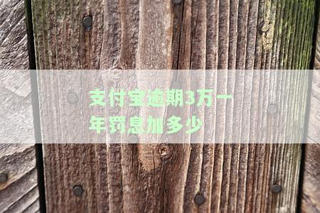 支付宝欠3万逾期2年未还，罚息多少？总共需要偿还多少钱？