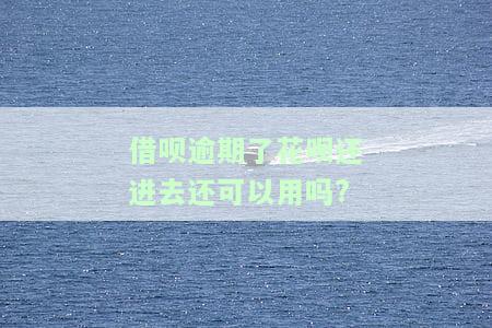 借呗逾期了花呗还进去还可以用吗？还款后能否继续使用？逾期是否会影响信用记录？