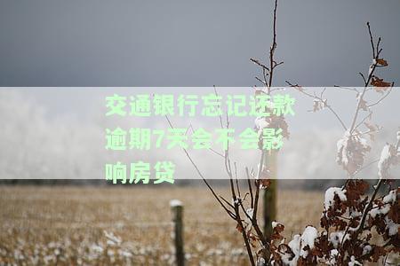 交通银行还款晚了七天，会有何影响？该如何解决？