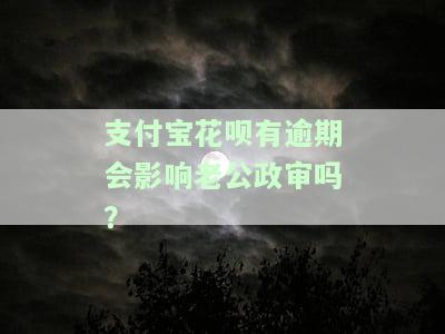 支付宝花呗有逾期会影响老公政审吗？