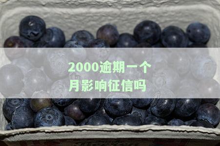 2000逾期一个月会影响征信吗？解决方案及计算方法